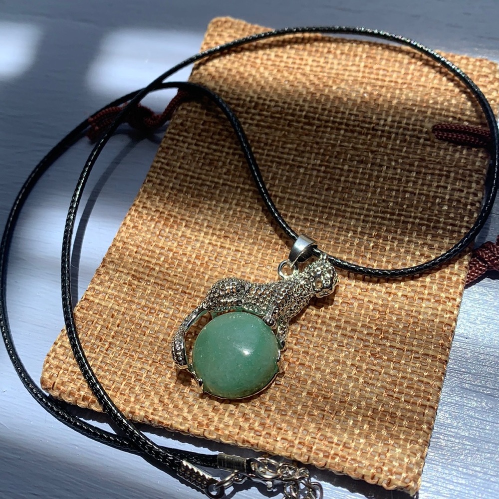 Green Aventurine Pendant Green Aventurine Necklace Tiger Necklace
